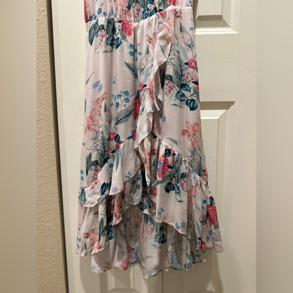 Parker Pure Silk Floral High Low Asymmetric Romantic Boho Wedding Prom Dress,S - Picture 5 of 7